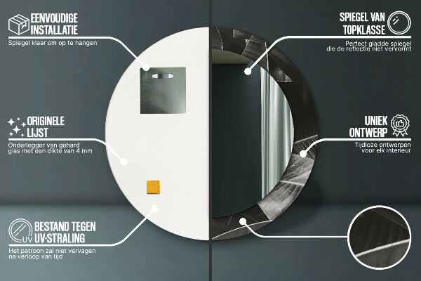 Bedrukte ronde spiegel Tropische palmbomen