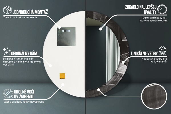Bedrukte ronde spiegel Tropische palmbomen