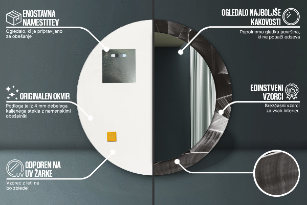 Bedrukte ronde spiegel Tropische palmbomen