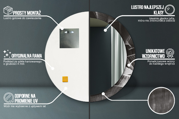 Bedrukte ronde spiegel Tropische palmbomen