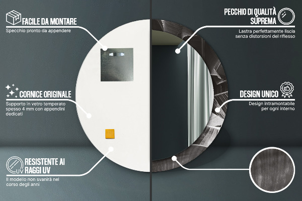 Bedrukte ronde spiegel Tropische palmbomen