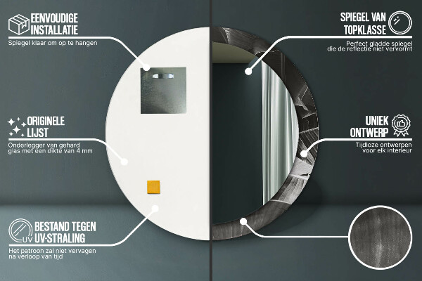 Bedrukte ronde spiegel Tropische palmbomen