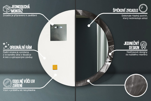 Bedrukte ronde spiegel Tropische palmbomen