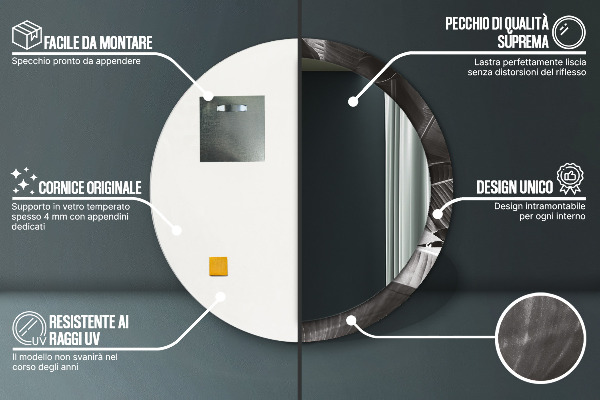 Bedrukte ronde spiegel Tropische palmbomen