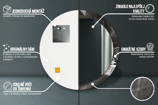 Bedrukte ronde spiegel Tropische palmbomen