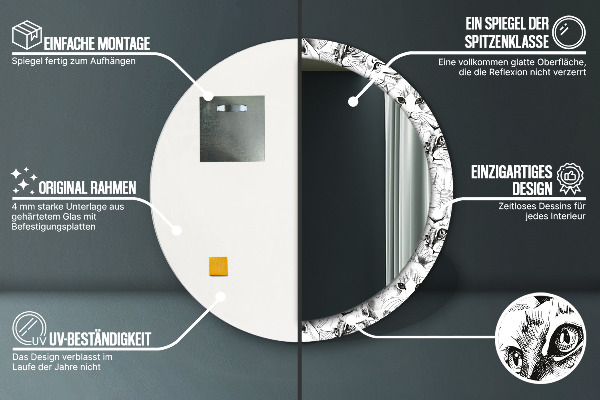 Ronde spiegel met decoratie Huisdieren katten