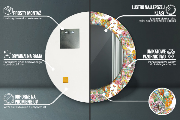 Ronde spiegel met decoratie Een droom over een sprookjesland