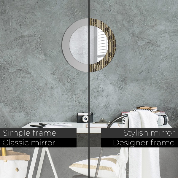 Bedrukte ronde spiegel Abstract