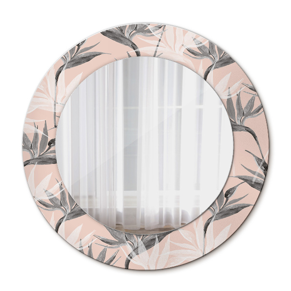 Ronde spiegel met decoratie Een paradijs voor vogels
