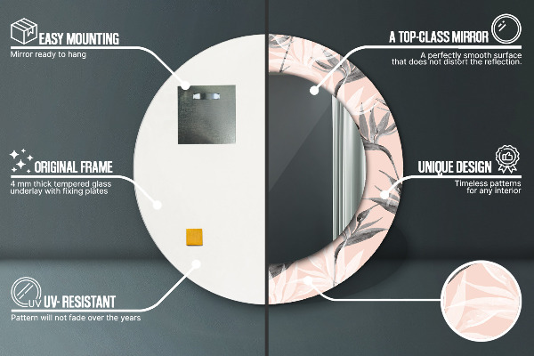 Ronde spiegel met decoratie Een paradijs voor vogels