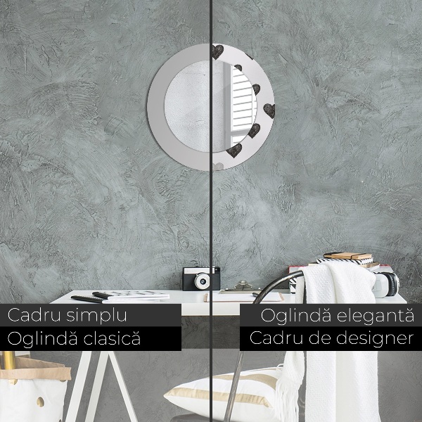 Bedrukte ronde spiegel Abstracte harten