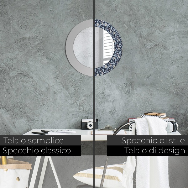 Bedrukte ronde spiegel Boho-patroon