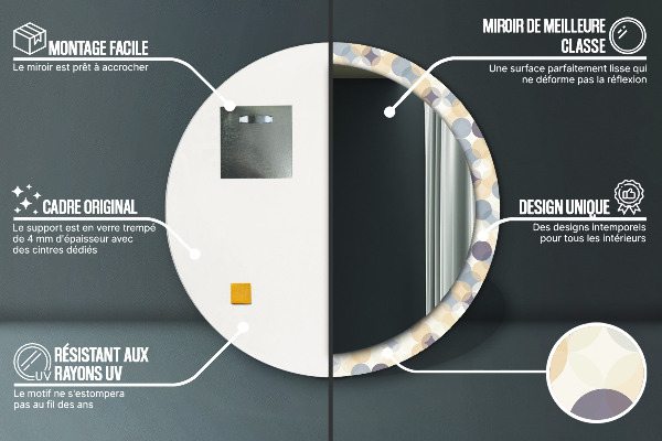 Ronde spiegel met decoratie Geometrische cirkels