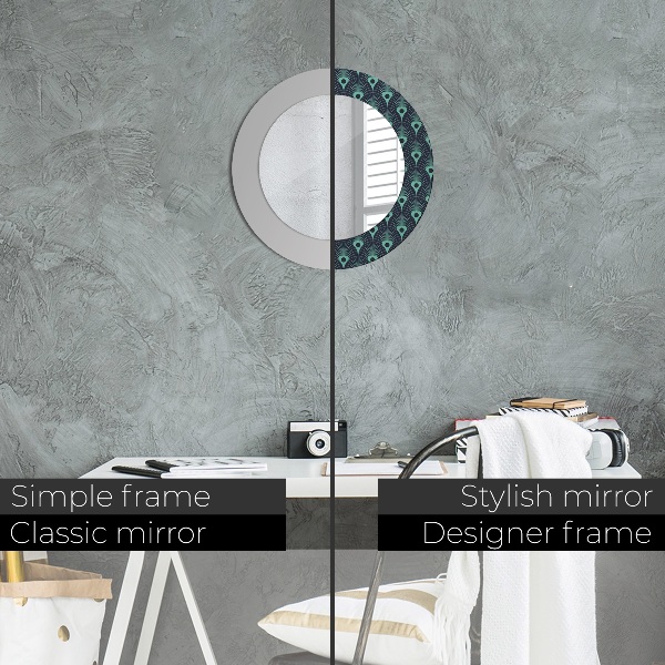 Bedrukte ronde spiegel Bloemenpatroon