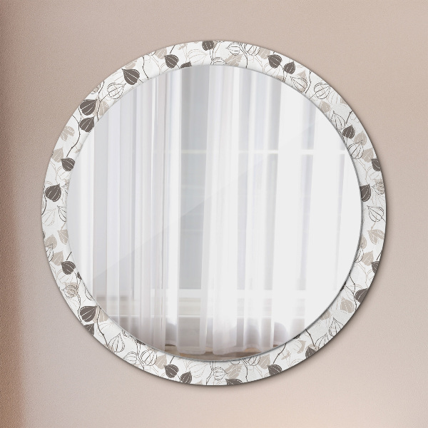 Bedrukte ronde spiegel Abstracte bloemen