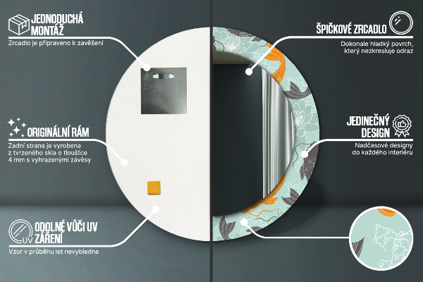 Bedrukte ronde spiegel Chinese karper