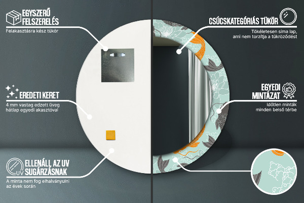 Bedrukte ronde spiegel Chinese karper