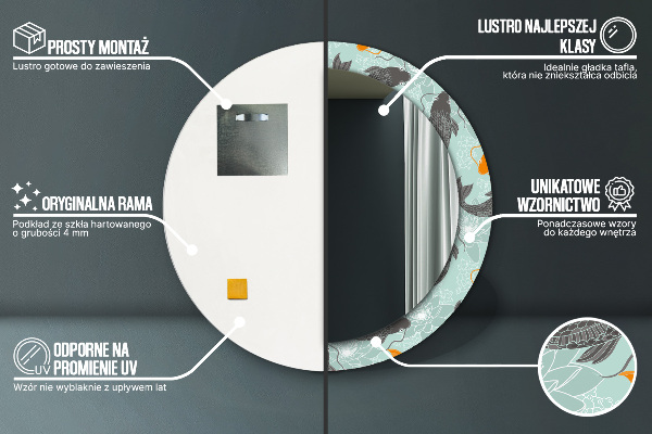 Bedrukte ronde spiegel Chinese karper