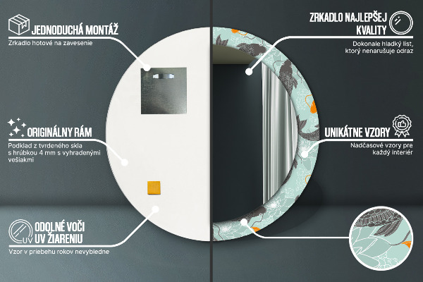 Bedrukte ronde spiegel Chinese karper