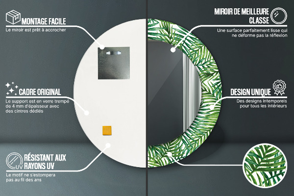 Bedrukte ronde spiegel Tropische palmboom