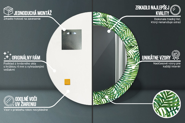 Bedrukte ronde spiegel Tropische palmboom