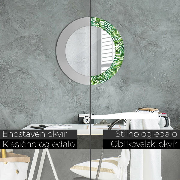 Bedrukte ronde spiegel Tropische palmboom