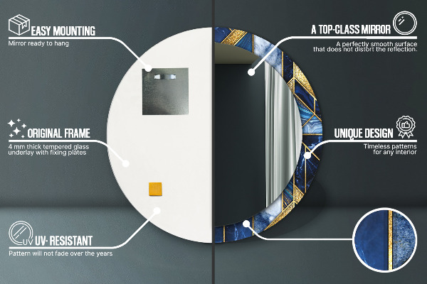 Ronde spiegel met decoratie Modern marmer