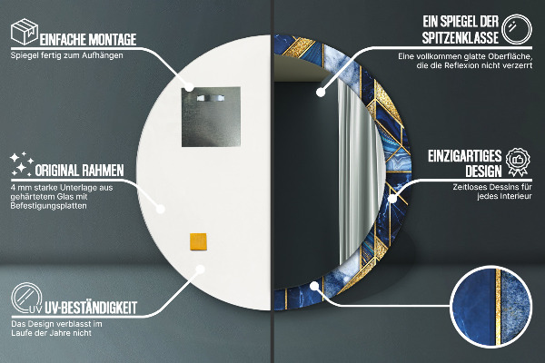 Ronde spiegel met decoratie Modern marmer