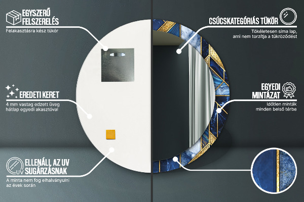 Ronde spiegel met decoratie Modern marmer