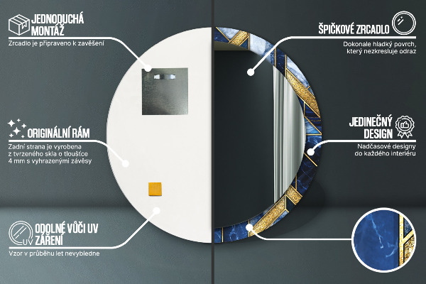 Ronde spiegel met decoratie Modern marmer