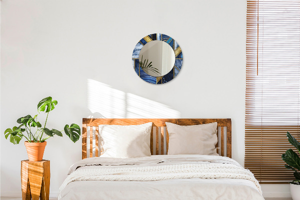 Ronde spiegel met decoratie Modern marmer