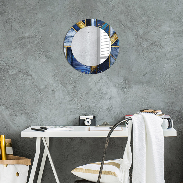 Ronde spiegel met decoratie Modern marmer