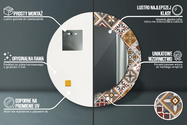 Ronde spiegel met decoratie Turks patroon