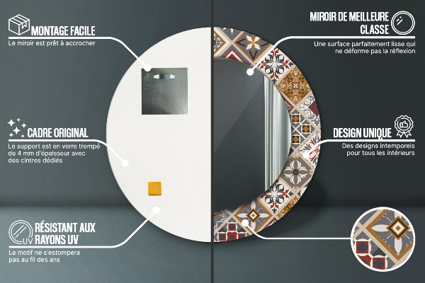 Ronde spiegel met decoratie Turks patroon