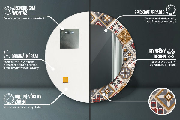 Ronde spiegel met decoratie Turks patroon