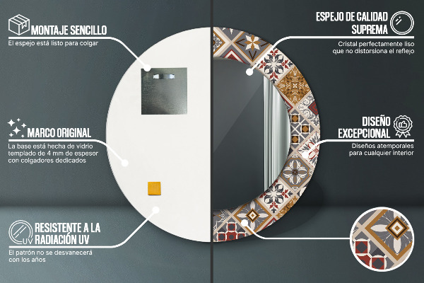 Ronde spiegel met decoratie Turks patroon