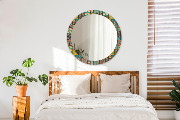 Bedrukte ronde spiegel Arabisch patroon