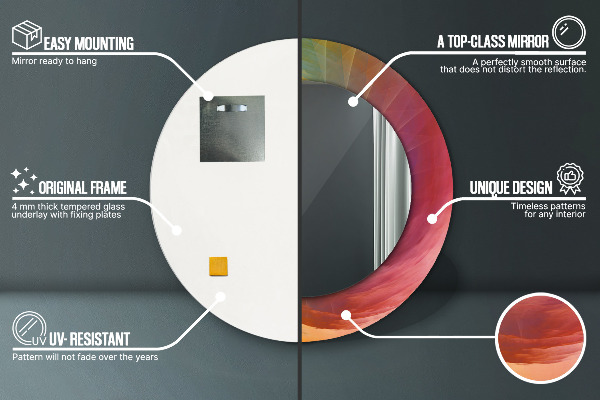 Ronde wandspiegel met print Hypnotiserende spiraal