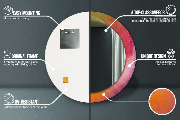 Ronde wandspiegel met print Hypnotiserende spiraal