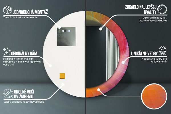 Ronde wandspiegel met print Hypnotiserende spiraal