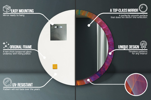 Ronde wandspiegel met print Hypnotiserende spiraal