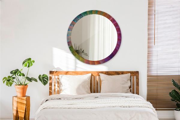 Ronde wandspiegel met print Hypnotiserende spiraal