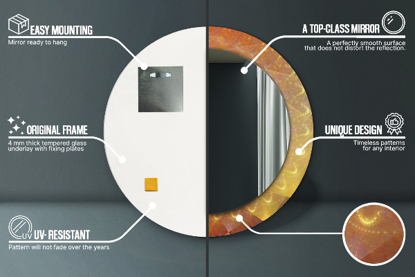 Bedrukte ronde spiegel Spiraalvormige abstractie