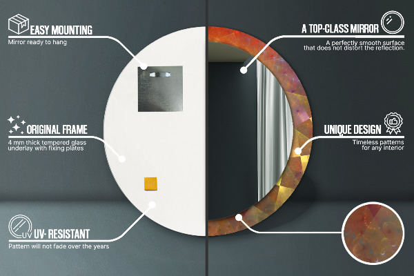 Bedrukte ronde spiegel Spiraalvormige abstractie