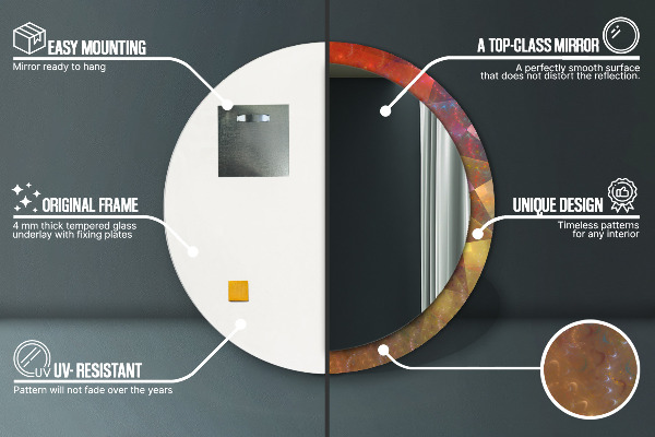 Bedrukte ronde spiegel Spiraalvormige abstractie