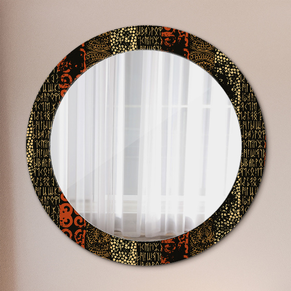 Ronde spiegel met decoratie Grunge abstracte patroon