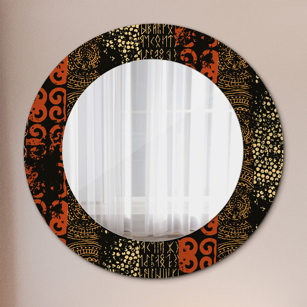 Ronde spiegel met decoratie Grunge abstracte patroon