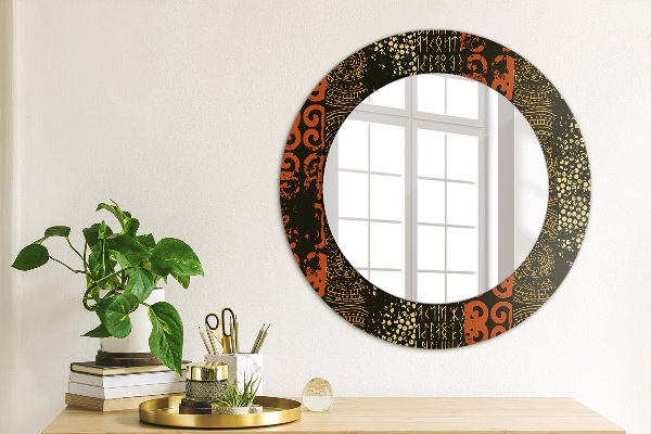 Ronde spiegel met decoratie Grunge abstracte patroon