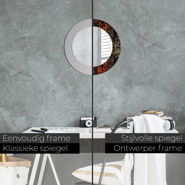 Ronde spiegel met decoratie Grunge abstracte patroon