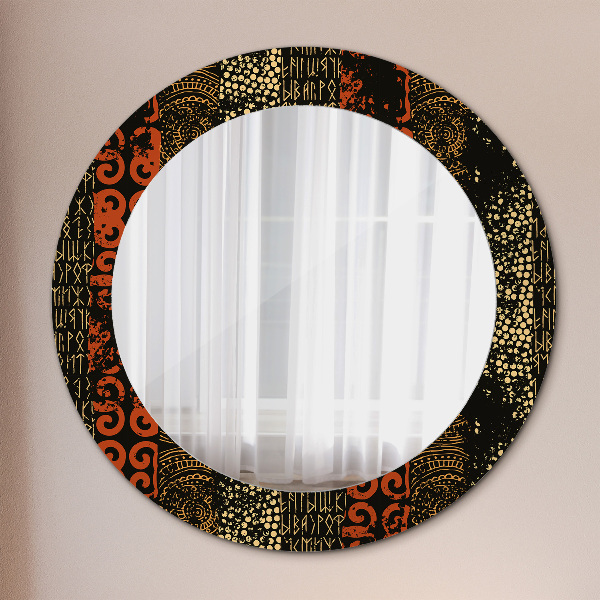 Ronde spiegel met decoratie Grunge abstracte patroon